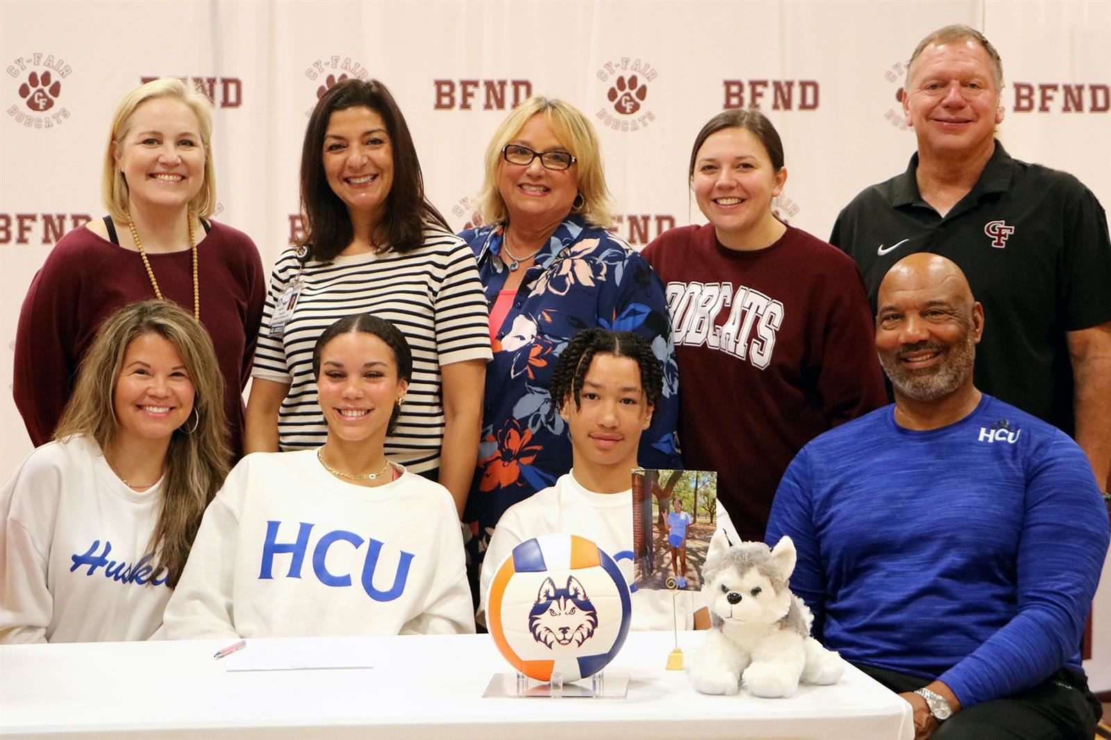Cy-Fair High School senior Bianca Byerly, seated second from left, signed a letter of intent to play volleyball.